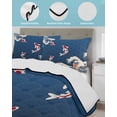thumbnail image 4 of Coastal Wave Full Size Down Alternative Comforter, Lightweight Comforter Quilt Bedding Set with Pillow Shams Japanese Style Ocean Fish Blue All Seasons Bed Comforter Duvet Insert 78"x90", 4 of 7
