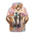 thumbnail image 2 of Uourmeti Bow Tie Butterfly Florals Horse Zip Up Hoodie with Pockets Long Sleeve Lightweight Comfy Casual Outerwear for Girls Teens Size 6-9, 2 of 7