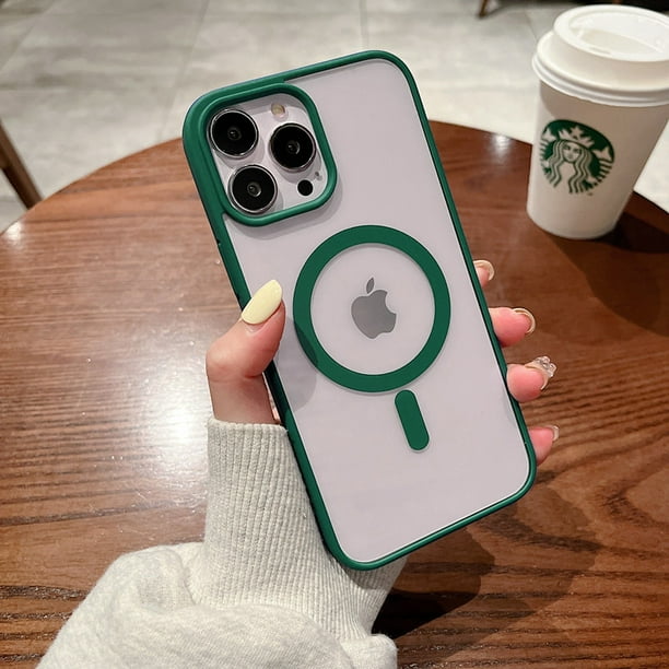 Funda de carga inalámbrica magnética Magsafe, cubierta acrílica dura, transparente, colorida, para iPhone 13, 14, 12, 11 Pro Max, Mini, X, Xs, XR Fivean unisex