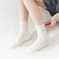 thumbnail image 6 of Womens Socks, Ruffle Turn-Cuff Casual Ankle Breathable Cool Knit Cotton Lettuce Crew Frilly Sock 6 Pairs, 6 of 7