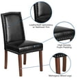 thumbnail image 6 of Flash Furniture HERCULES Hampton Hill Series Black LeatherSoft Parsons Chair with Silver Accent Nail Trim, 6 of 11