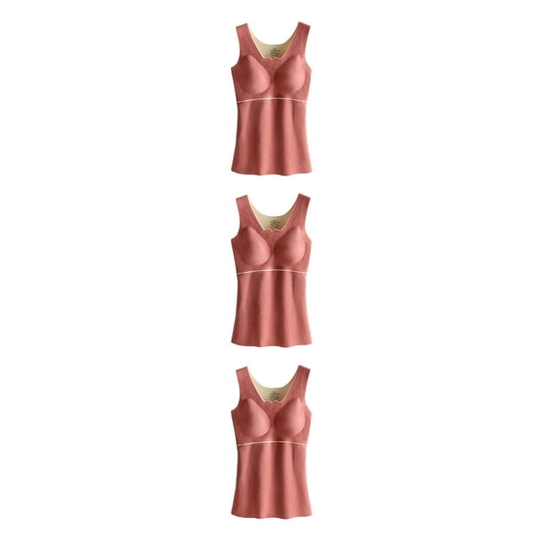 Ropa interior térmica Qarigey para mujer chaleco informal grueso alta elasticidad color Rosa oscuro 3XL