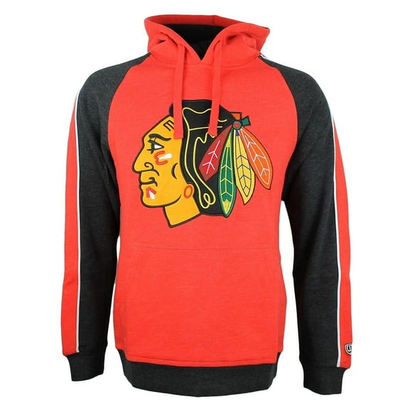 Old Time Hockey Men's Chicago Blackhawks Merciless Pullover Fleece Hoodie - Size X-Large
