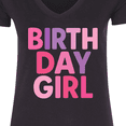 thumbnail image 4 of Inktastic Birthday Girl Pink Purple Ombre Women's V-Neck T-Shirt, 4 of 5