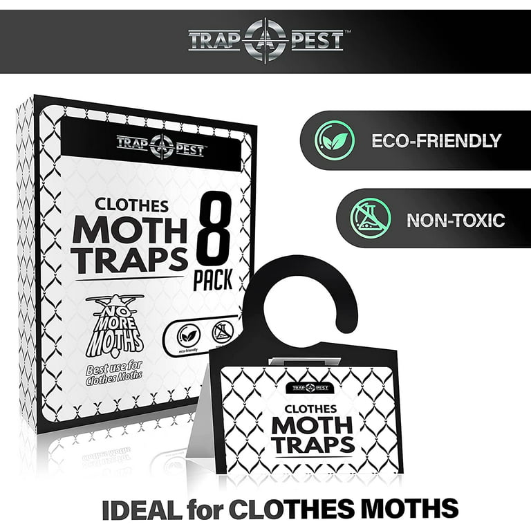 Dr. Killigan's Premium Clothing Moth Traps with Pheromones Prime | 6-Pack Non-Toxic Clothes Moth Trap with Lure for Closets & Carpet | Moth Treatment