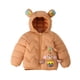 thumbnail image 2 of Chaqueta de plumón con estampado de osito de peluche para niños y niñas, otoño e invierno, para bebés y niños pequeños, ligera, de manga larga, con capucha, para exteriores, abrigo de poliéster para n, 2 of 9