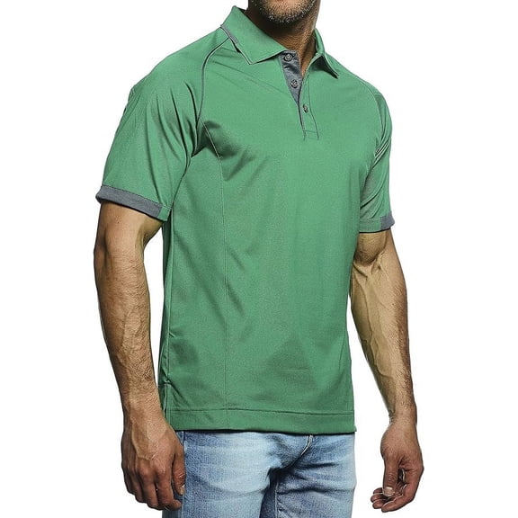 Proc Celebrity Men's Aloha Polo Shirt (3X-Large, Kelly & Graphite)