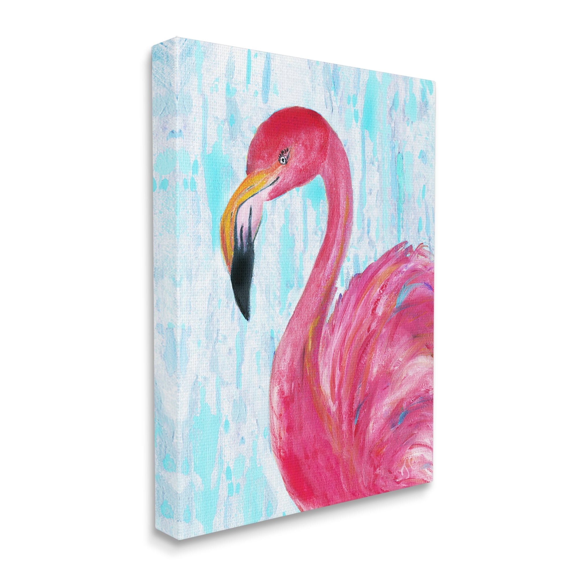 Stupell Industries Preened Glamorous Flamingo Shabby Bird Painting,36 x 48, Design by Jan Cole