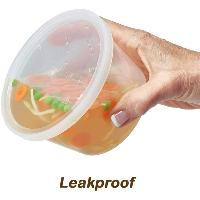 VeZee Deli Containers with Lids 16 oz. Leakproof BPA-Free Plastic