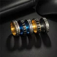 thumbnail image 3 of PAMTIER Men's Stainless Steel Vintage Cool Hip Hop 6mm 2 Rows Musical Piano Keys Rotatable Ring Anxiety Band Black Gold Size 10, 3 of 4