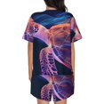 thumbnail image 6 of Fotbe Abstract Line Turtle Print Pajama Set for Women 2 Piece Loungewear Short Sleeve Tops and Shorts Set Soft Sleepwear-3X-Large, 6 of 7