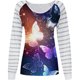 thumbnail image 4 of Mujeres Primavera Moda O-cuello Raya Suelta Impreso Patchwork Blusa Tops Pullover Fridja  FKASFK104, 4 of 5