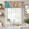 thumbnail image 2 of Beach Starfish Valance Curtain The Beach Is My Happy Place Wood Grain Window Valances Rod Pocket Short Curtains Window Treatments for Kitchen Bedroom Bathroom Laundry 42" x 12", 2 of 9