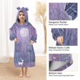 thumbnail image 3 of FORMRS Wearable Blanket Hoodie with Sleeves for Kids Cozy Flannel Sweatshirt, Purple Forest, 3 of 7