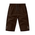thumbnail image 6 of CIAKGIAF Mens Capris Sporty Casual, Drawstring Elastic Waist with Pockets 7/8 Length Pants Brown XL, 6 of 6