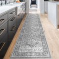 thumbnail image 1 of Alfombra para pasillo Kuta Oriental, lavable, 80 x 365 cm, color gris, 1 of 5