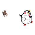 thumbnail image 1 of Centro de mesa de pingüino caballero acrílico, reloj de pared de madera, impermeable, decorativo, regalo encantador para el dormitorio, adorno multifu, 1 of 8