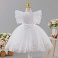 thumbnail image 4 of Makaor Toddler Flower Girl Dress Ball Gown Ruffle Ruched Birthday Party Dresses Mesh Cap Sleeve Formal Dresses Empire Waist Ball Gown Dress, 4 of 8