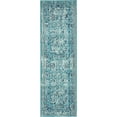 thumbnail image 2 of Rugs.com Fleur Collection Rug – 6 Ft Runner Light Blue Medium-Pile Rug Perfect For Hallways, Entryways, 2 of 9
