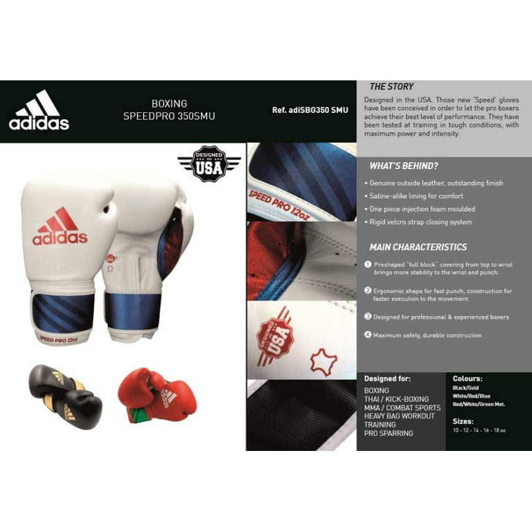 Boxing Men, Adi-Speed Women Gloves Weight and Kickboxing for Adidas Black/Gold & 350 14oz Pro