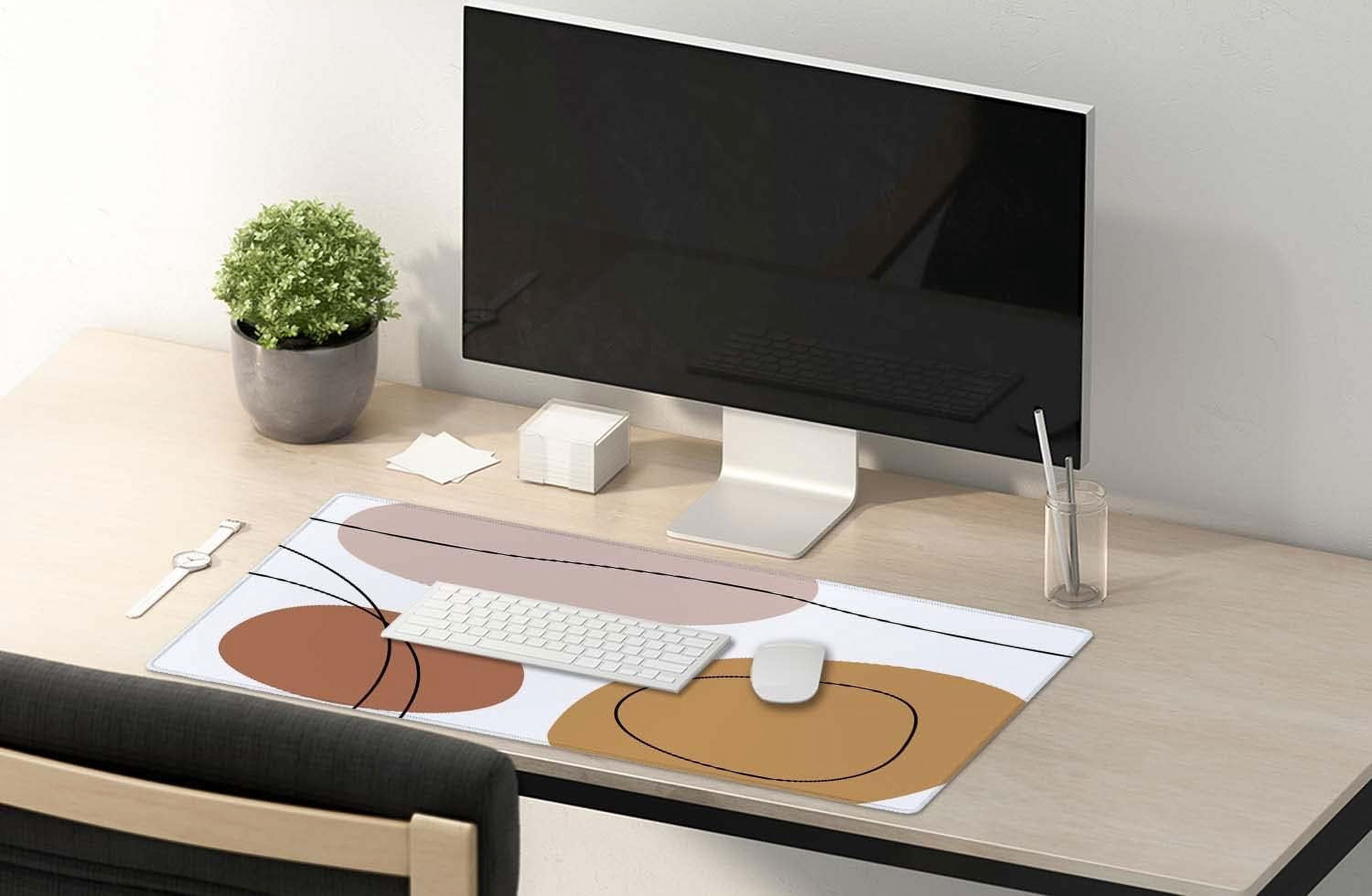 Boho Pastel Painting Desk Mat, Boho Desk Mat, Cute Desk Mat, Mouse Mat, Extended Mouse Pad, Extra Large Desk Mat, 35.5x15.7 in XXL Waterproof Mousepad for Work Game Office, Home