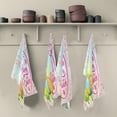 thumbnail image 2 of Happy Easter Kitchen Tea Towels Set of 1 Absorbent Hand Dish Towels, Pink Flowers Eggs Dishcloths Lint-Free 18x28 Inch Fast Drying for Cooking Baking Home Clean, 2 of 7