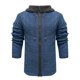 thumbnail image 1 of Abrigo de manga larga con capucha para hombre, informal, de punto sólido, con cremallera, suéter Pompotops  oipoqjl39930, 1 of 6
