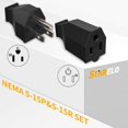 thumbnail image 3 of HSHDLDF 10PCS Electrical Replacement Plug NEMA 5-15P Extension Cord Ends Black Shell 125V 15A 2Pole 3Wire.(Male), 3 of 7