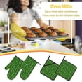 thumbnail image 5 of Honeii Happy St. Patrick's day Pattern Oven Mitts and Pot Holders, Silicone Oven Gloves,500 F Heat Resistant Oven Mitts Sets, 4PCS, 5 of 6