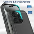 thumbnail image 5 of for iPhone 16 Pro Case,Heavy Duty Drop Protection Edge Raised Rugged Shockproof/Drop Proof/Dust Proof Military Protective Tough Durable Cell Phone Cover for Men Women for iPhone 16 Pro,Black, 5 of 5