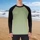thumbnail image 1 of Ceisia Men's Raglan-Sleeve Color-Blocked Gradient Long-Sleeve T-Shirt | Slim Spring/Summer Casual Top Gift, 1 of 5