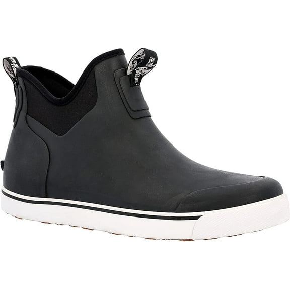 ROCKY BOOTS MEN'S DRY STRIKE ANKLE DECK WATERPROOF BOOTS MATTE BLACK RKK445FC