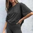 thumbnail image 5 of vigerkar Womens 2 Piece Sets Summer Outfits 2025 Two Piece Lounge Set Matching Clothing Oversized Tshirts Pajamas Grey, L, 5 of 9