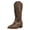 Khaki, variant on Western Cowboy Boots for Women Suede Moire Pattern Wedge Cowgirl Mid Calf Chunky Heels Pointed Toe Country Shoes Coffee Size 6
