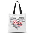 thumbnail image 1 of POGLIP Sac en Toile Réutilisable Sac de Courses Rouge Nuage de Mots Amour Jour Sac de Vœux Numérique, 1 of 1