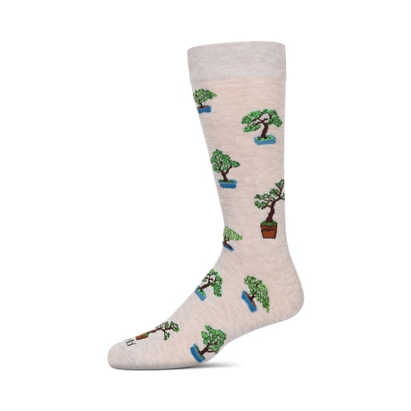 MeMoi Men's Bonsai Bamboo Crew Socks - Mens - Male, 10-13, Ivory Heather