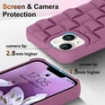 thumbnail image 5 of for iPhone 13 Case iPhone 14 Case Cute 3D Weave Grid Design for Women Girls Soft TPU Silicone Phone Case Raised Bumper Corners Full Protective Case Cover for iPhone 13/14 6.1 inch(Purple), 5 of 13