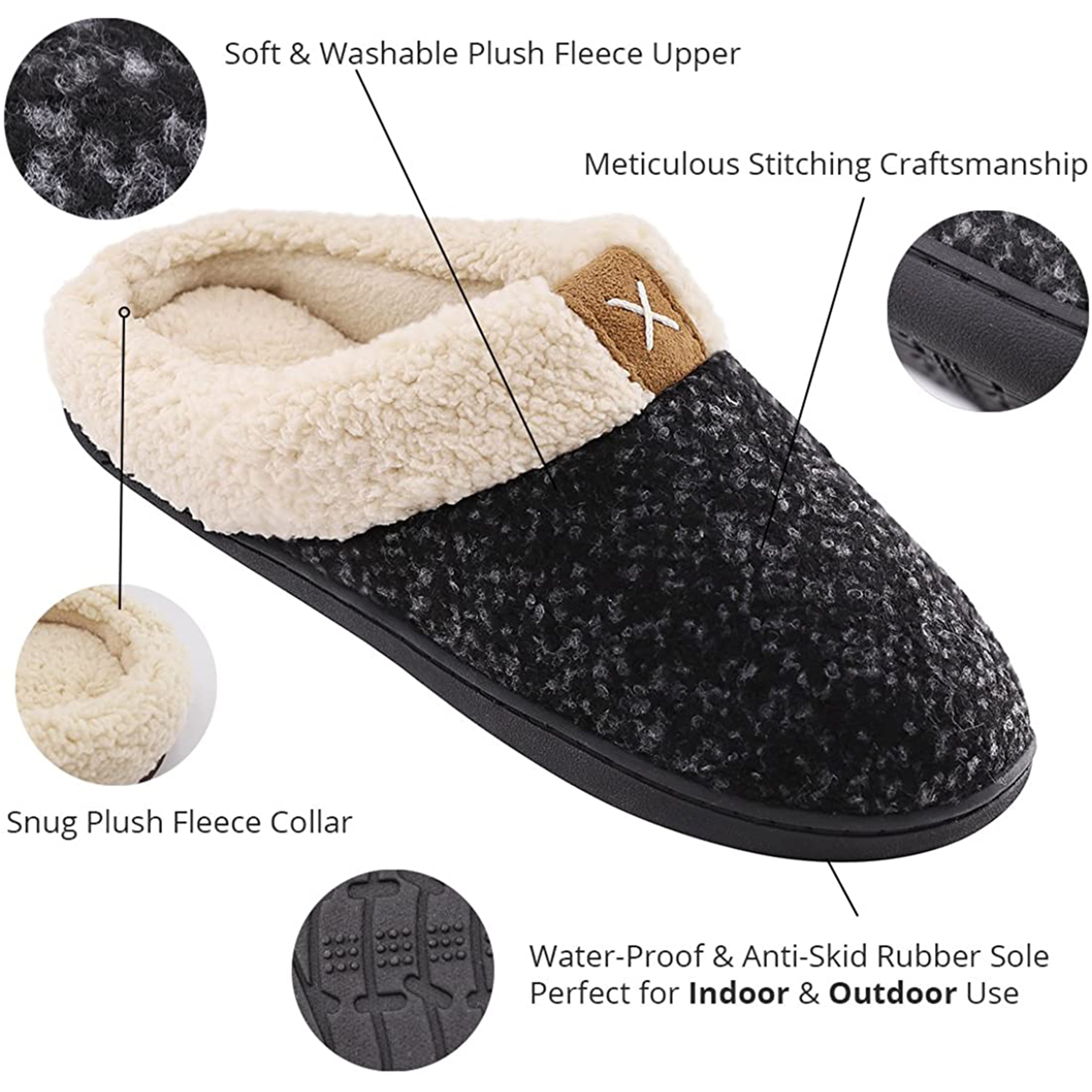 ultraideas women's cozy memory foam slippers