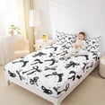 thumbnail image 4 of jejeloiu Cute Bowknot Full Size Sheets,Ribbon Bow Stars Bed Sheets,Black White Sheet Sets For Girls,Super Cozy Bedroom Decor,4 Pieces, 4 of 7