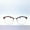 Deep tea, variant on Vintage Unisex Metal Full Frame Anti-Blue Light Eyebrow Glasses for Small Faces, Flat Mirror Style