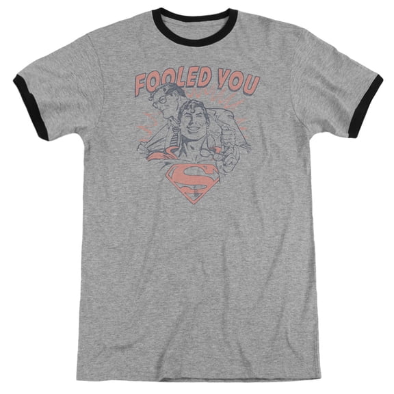 DC Comics Fooled You Adult Ringer T-Shirt Heather/Black