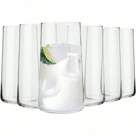 Tall Water Glasses Set of 6 18.3 oz AvantGarde Collection Lightweight Crystal Glass Perfect for Everyday Dishwasher Safe Made in Europe