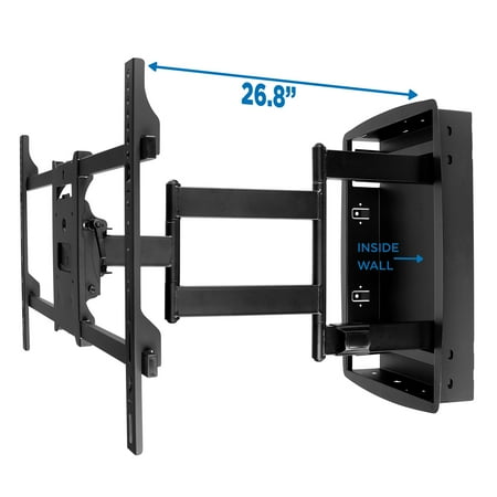 UPC: 8181030274240 | Mount-It! Recessed Full Motion TV Wall Mount  Long 26  Extension  Fits 32 -70  TV s  Capacity 175 Lbs.  Flush Installation  Heavy Duty