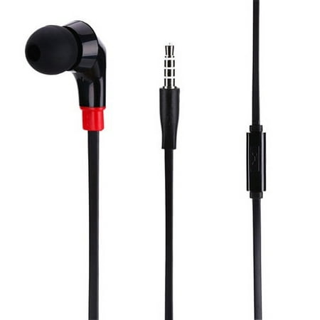 Flat Wired Headset MONO Hands-free Earphone w Mic Single Earbud Headphone E9Z for OnePlus 5  5T  6 - RED Hydrogen One - Samsung Galaxy View Tab S2 NOOK 8.0 (SM-T710) E NOOK 9.6 (SM-T560)