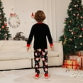 thumbnail image 5 of Family Christmas Pajamas Matching Sets – Black Long Sleeve Tops and Pants with Santa Claus and Reindeer Print, Festive Holiday Sleepwear Outfits for Couples and Families, 5 of 8