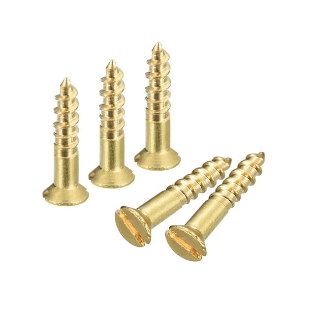 Unique Bargains Lot de 50 Vis en Bois à Tête Plate pour Entraînement Rainuré en Laiton M2 x 10 mm, Vis Autotaraudeuses