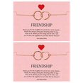 thumbnail image 1 of Double Heart Infinity Knot of Friendship Bracelets (J:2 rose gold circle), 1 of 2