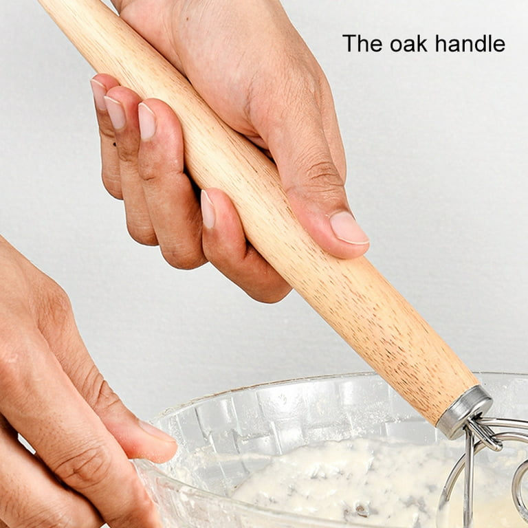 Dough Whisk - Bread Making Tools - Bread Dough Mixer Hand - Bread Dough  Whisk for Pastry - Large Stainless Steel Swedish Whisk with Wooden Handle  13.1 inch 