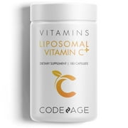 Angle View: Codeage Liposomal Vitamin C, Zinc, Elderberry, Rose Hips, Bioflavonoids - 180 Capsules