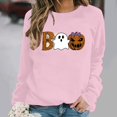 thumbnail image 2 of Enjoytime Halloween Sweatshirts for Women Funny Printed Crew Neck Long Sleeve Tops Fall Fashion Casual Spooky Season Sweatshirt, 2 of 6